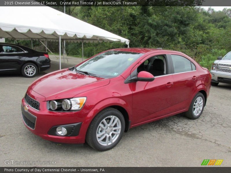 Crystal Red Tintcoat / Jet Black/Dark Titanium 2015 Chevrolet Sonic LT Sedan