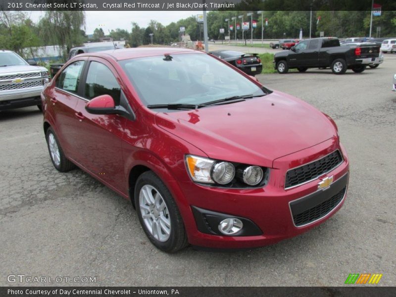 Crystal Red Tintcoat / Jet Black/Dark Titanium 2015 Chevrolet Sonic LT Sedan