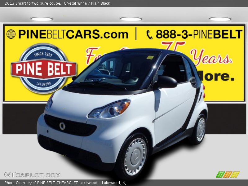 Crystal White / Plain Black 2013 Smart fortwo pure coupe