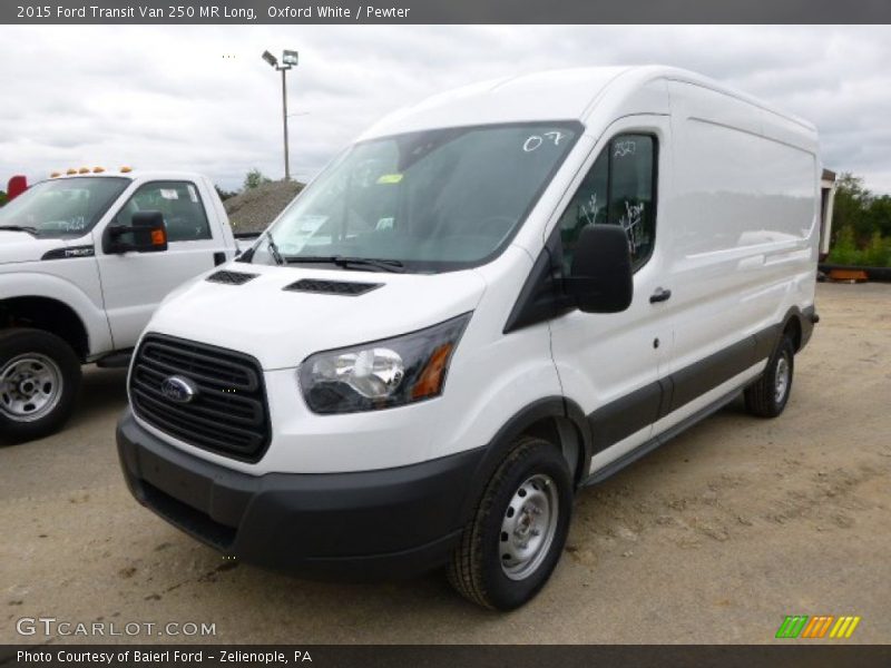 Oxford White / Pewter 2015 Ford Transit Van 250 MR Long