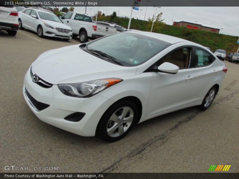 Shimmering White / Beige 2013 Hyundai Elantra GLS