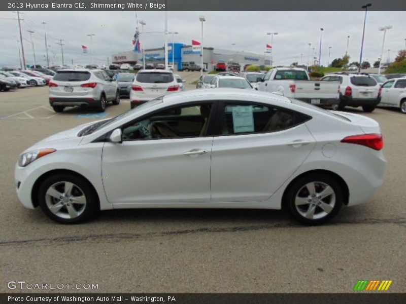 Shimmering White / Beige 2013 Hyundai Elantra GLS