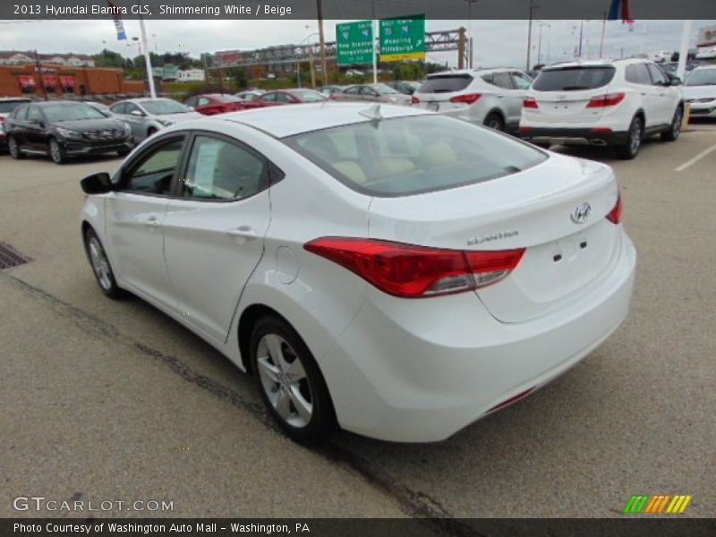 Shimmering White / Beige 2013 Hyundai Elantra GLS