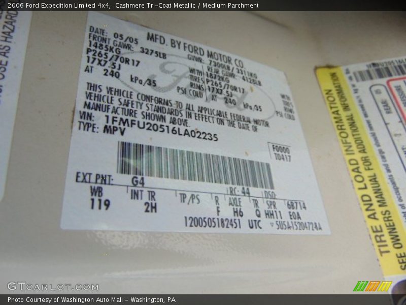 Cashmere Tri-Coat Metallic / Medium Parchment 2006 Ford Expedition Limited 4x4