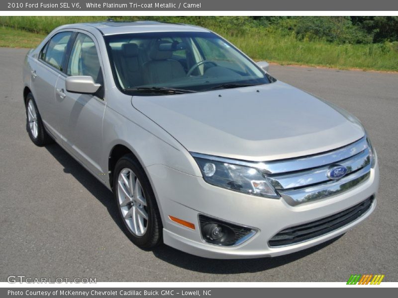 White Platinum Tri-coat Metallic / Camel 2010 Ford Fusion SEL V6