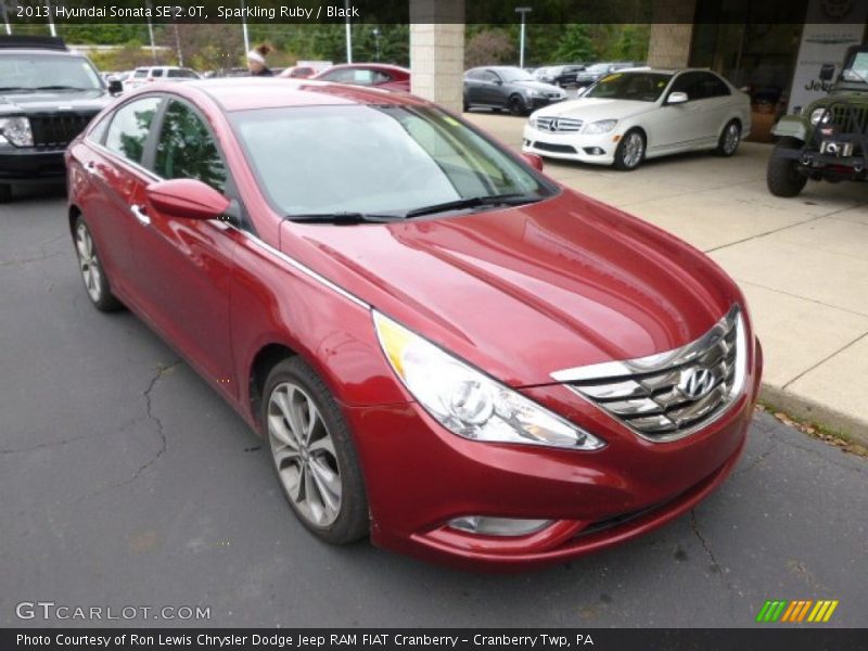 Sparkling Ruby / Black 2013 Hyundai Sonata SE 2.0T