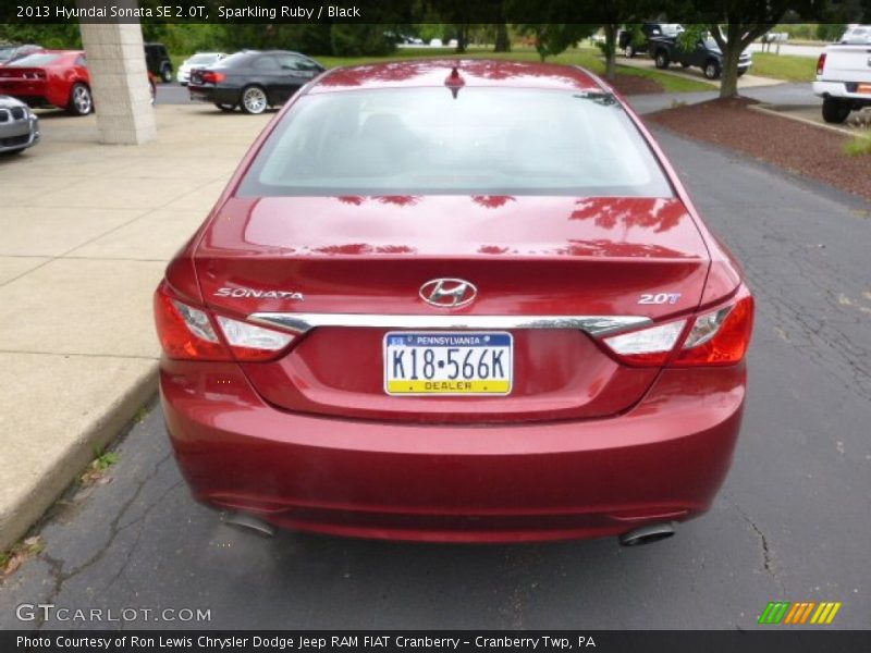 Sparkling Ruby / Black 2013 Hyundai Sonata SE 2.0T