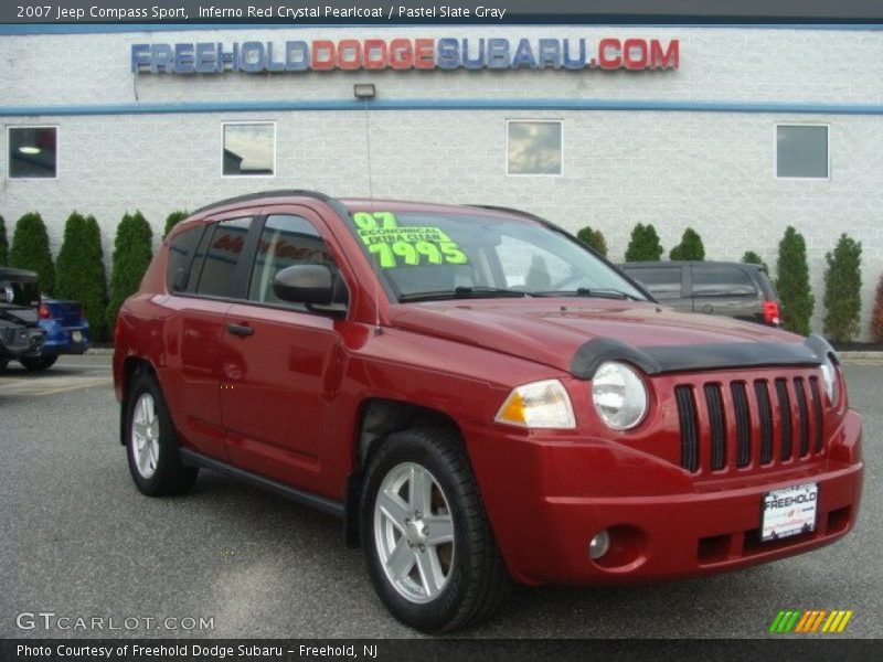 Inferno Red Crystal Pearlcoat / Pastel Slate Gray 2007 Jeep Compass Sport