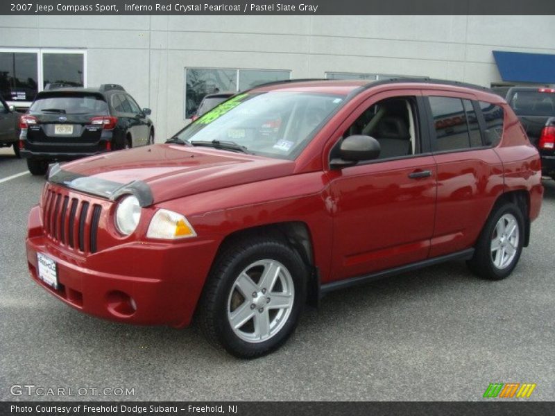 Inferno Red Crystal Pearlcoat / Pastel Slate Gray 2007 Jeep Compass Sport