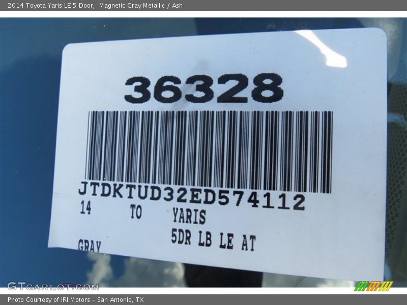 Magnetic Gray Metallic / Ash 2014 Toyota Yaris LE 5 Door