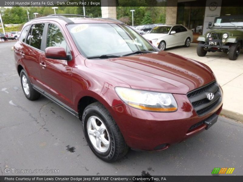 Dark Cherry Red / Beige 2008 Hyundai Santa Fe GLS