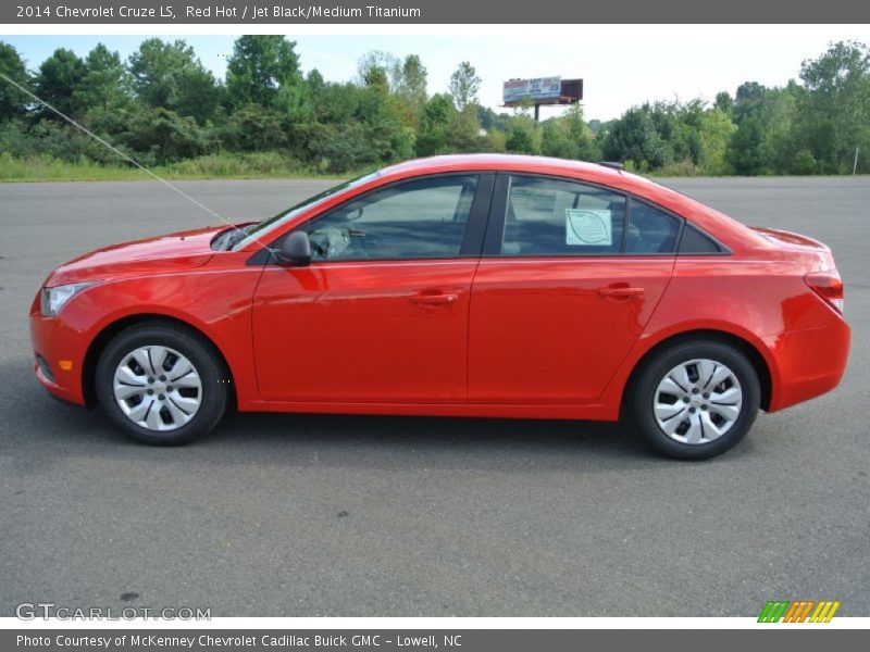 Red Hot / Jet Black/Medium Titanium 2014 Chevrolet Cruze LS