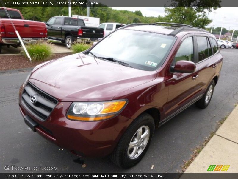 Dark Cherry Red / Beige 2008 Hyundai Santa Fe GLS