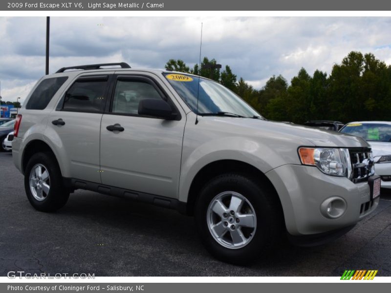 Light Sage Metallic / Camel 2009 Ford Escape XLT V6