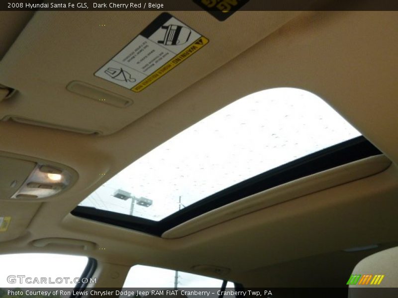 Dark Cherry Red / Beige 2008 Hyundai Santa Fe GLS