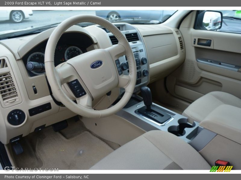 Light Sage Metallic / Camel 2009 Ford Escape XLT V6