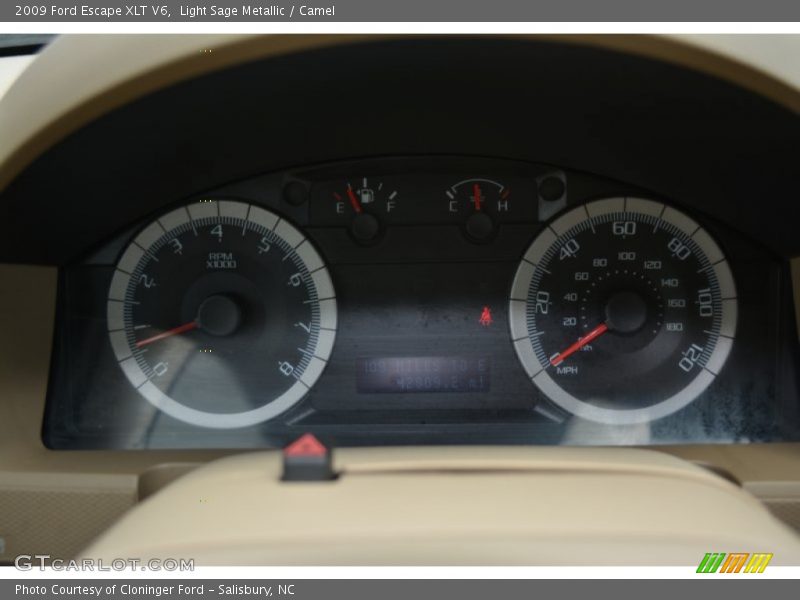 Light Sage Metallic / Camel 2009 Ford Escape XLT V6