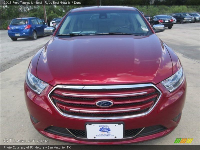 Ruby Red Metallic / Dune 2015 Ford Taurus Limited