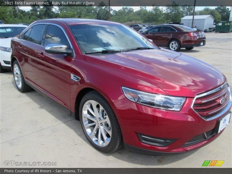 Ruby Red Metallic / Dune 2015 Ford Taurus Limited