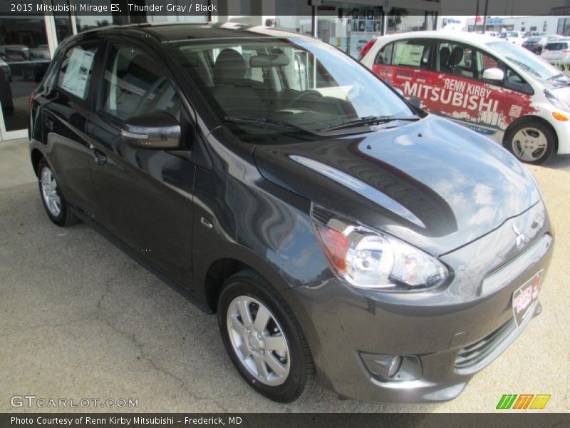 Thunder Gray / Black 2015 Mitsubishi Mirage ES