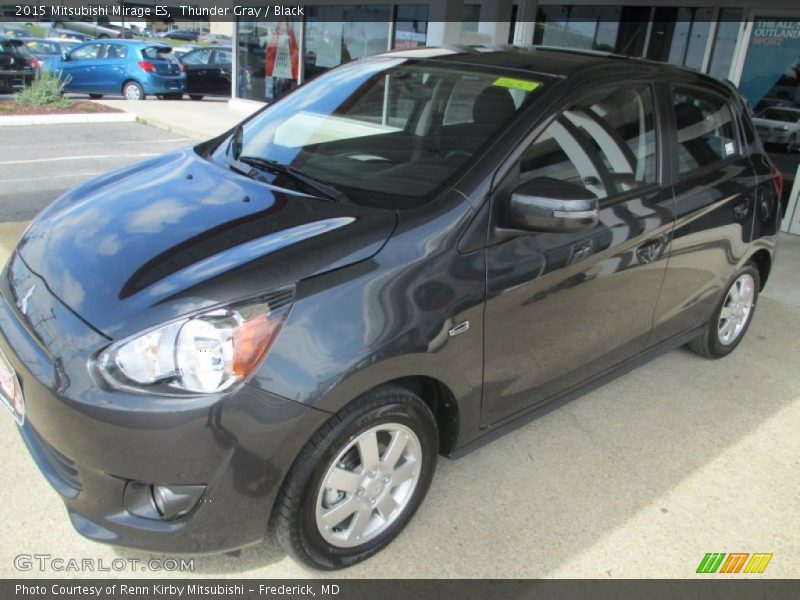Thunder Gray / Black 2015 Mitsubishi Mirage ES
