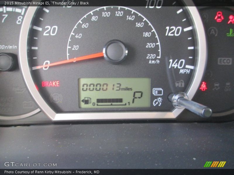 Thunder Gray / Black 2015 Mitsubishi Mirage ES