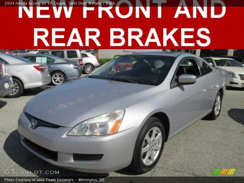 Satin Silver Metallic / Black 2004 Honda Accord EX V6 Coupe