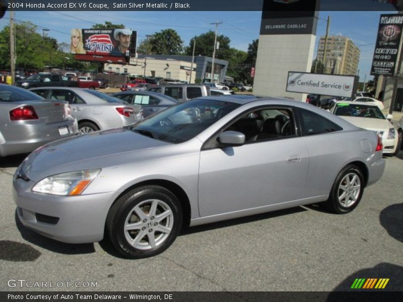 Satin Silver Metallic / Black 2004 Honda Accord EX V6 Coupe