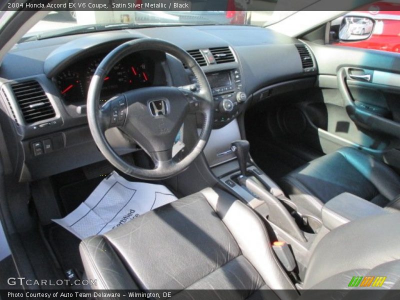 Satin Silver Metallic / Black 2004 Honda Accord EX V6 Coupe