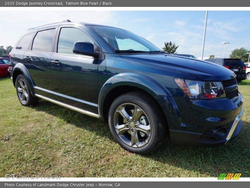 Fathom Blue Pearl / Black 2015 Dodge Journey Crossroad