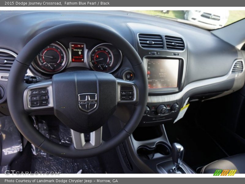Fathom Blue Pearl / Black 2015 Dodge Journey Crossroad