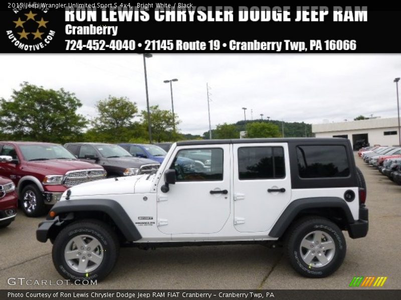 Bright White / Black 2015 Jeep Wrangler Unlimited Sport S 4x4