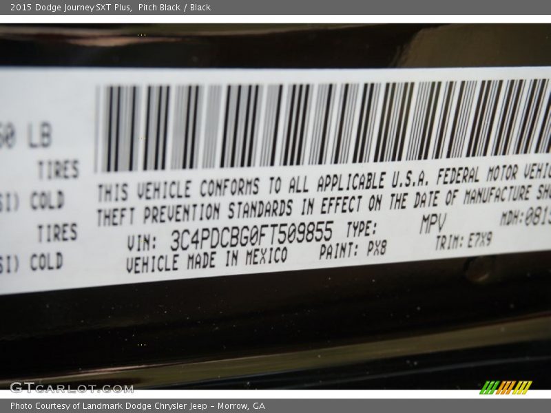 Pitch Black / Black 2015 Dodge Journey SXT Plus