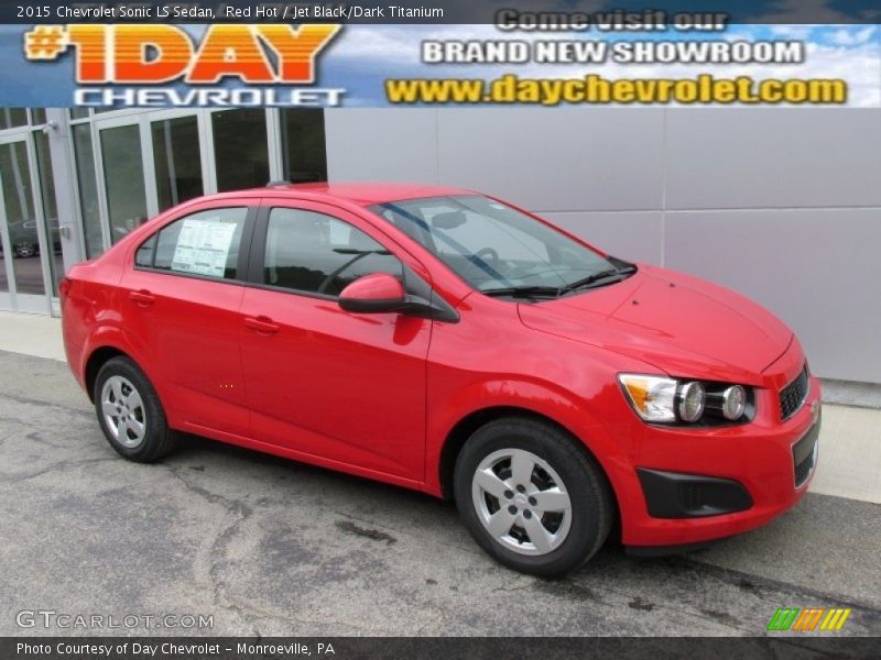 Red Hot / Jet Black/Dark Titanium 2015 Chevrolet Sonic LS Sedan