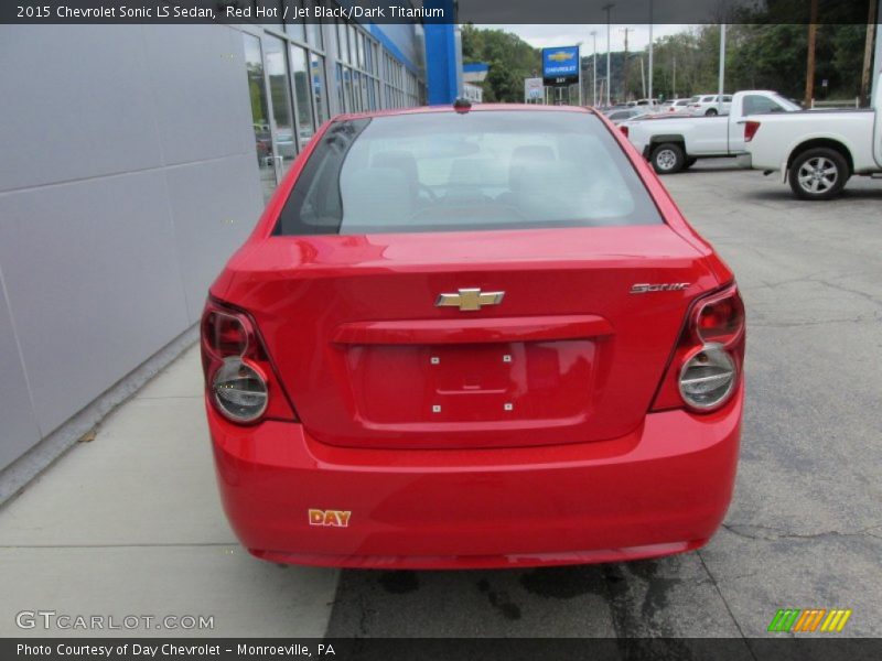Red Hot / Jet Black/Dark Titanium 2015 Chevrolet Sonic LS Sedan