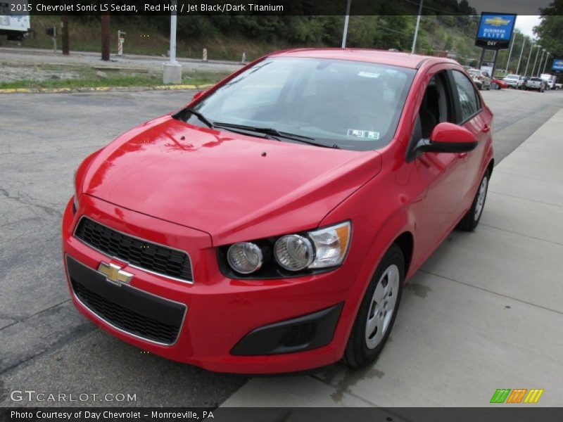 Red Hot / Jet Black/Dark Titanium 2015 Chevrolet Sonic LS Sedan