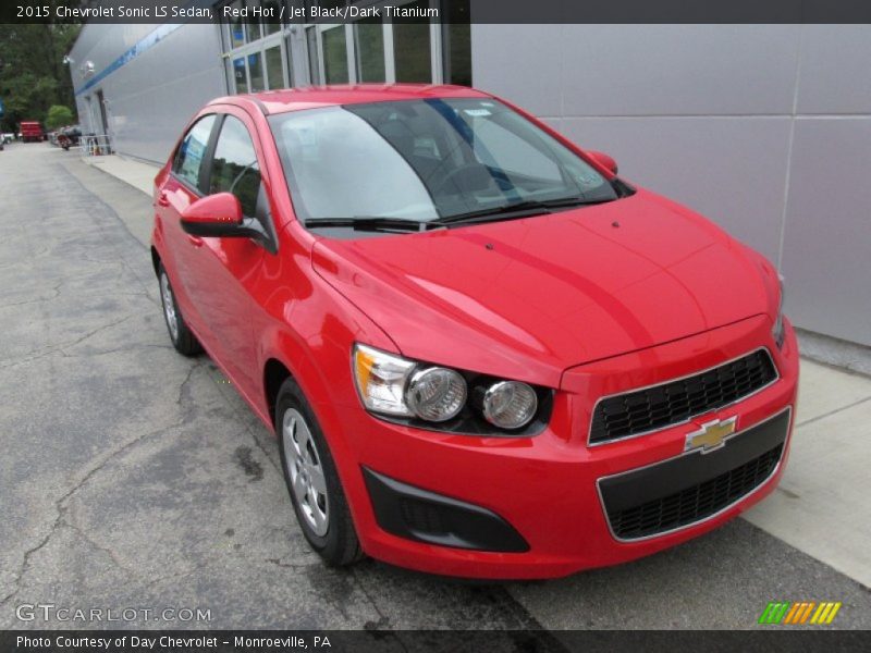 Red Hot / Jet Black/Dark Titanium 2015 Chevrolet Sonic LS Sedan