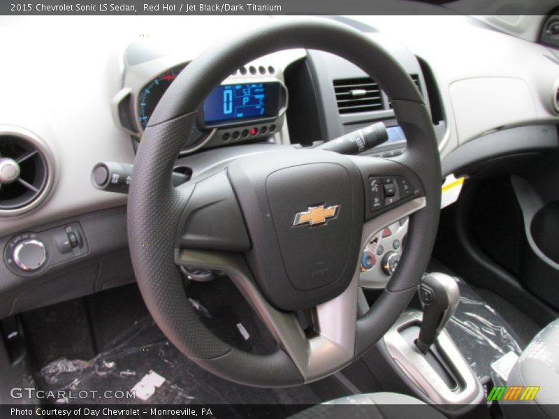 Red Hot / Jet Black/Dark Titanium 2015 Chevrolet Sonic LS Sedan