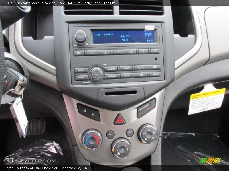 Red Hot / Jet Black/Dark Titanium 2015 Chevrolet Sonic LS Sedan