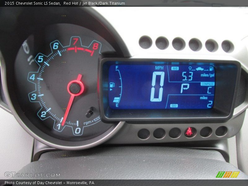 Red Hot / Jet Black/Dark Titanium 2015 Chevrolet Sonic LS Sedan