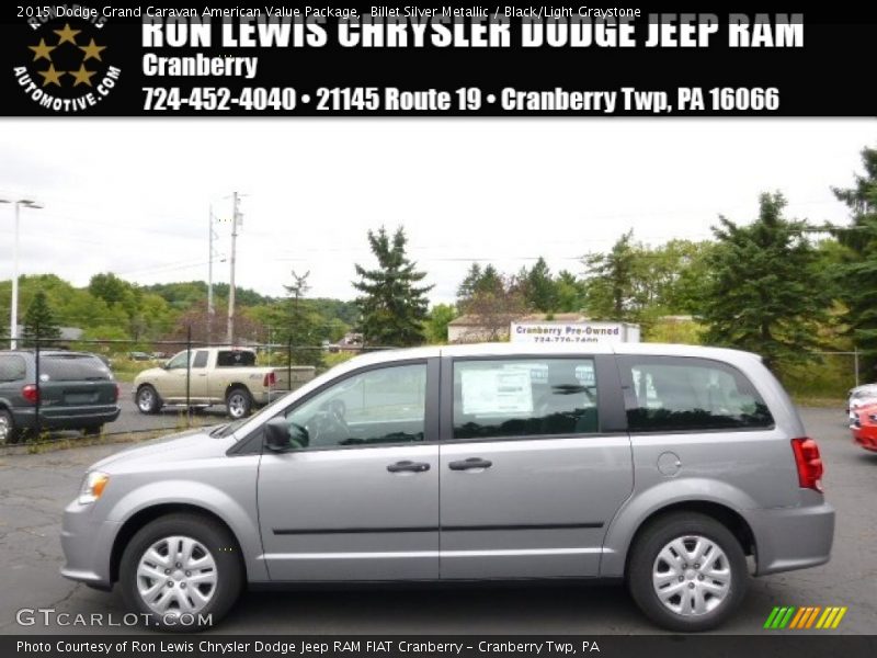 Billet Silver Metallic / Black/Light Graystone 2015 Dodge Grand Caravan American Value Package