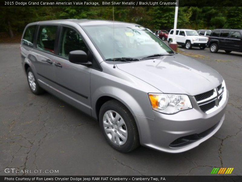 Billet Silver Metallic / Black/Light Graystone 2015 Dodge Grand Caravan American Value Package