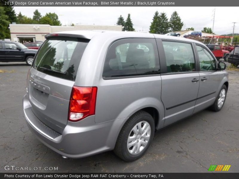 Billet Silver Metallic / Black/Light Graystone 2015 Dodge Grand Caravan American Value Package
