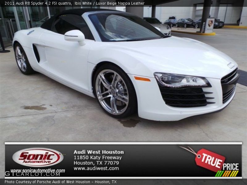 Ibis White / Luxor Beige Nappa Leather 2011 Audi R8 Spyder 4.2 FSI quattro