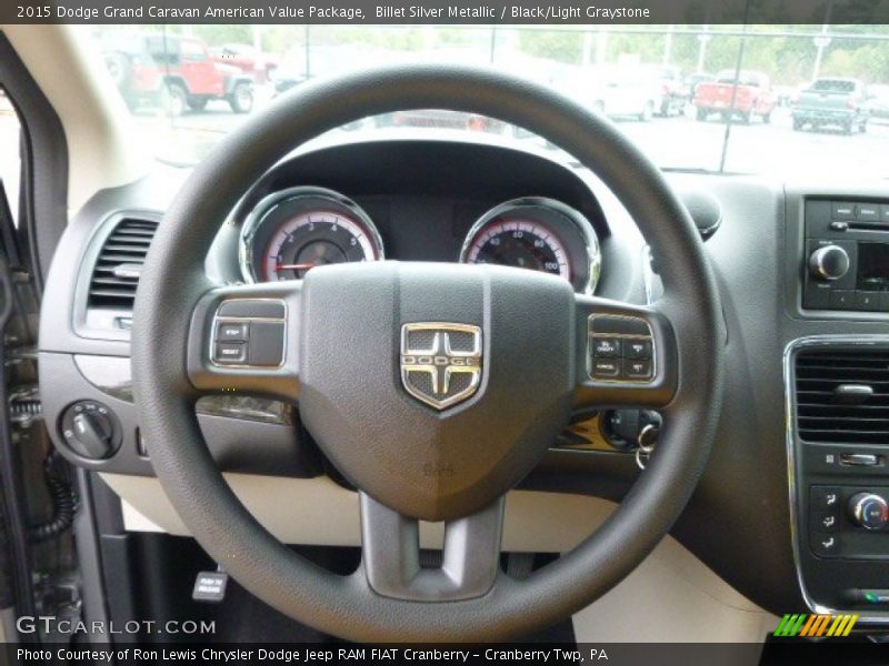 Billet Silver Metallic / Black/Light Graystone 2015 Dodge Grand Caravan American Value Package