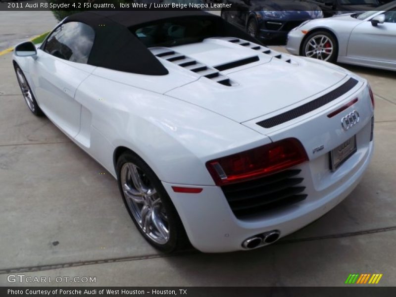 Ibis White / Luxor Beige Nappa Leather 2011 Audi R8 Spyder 4.2 FSI quattro