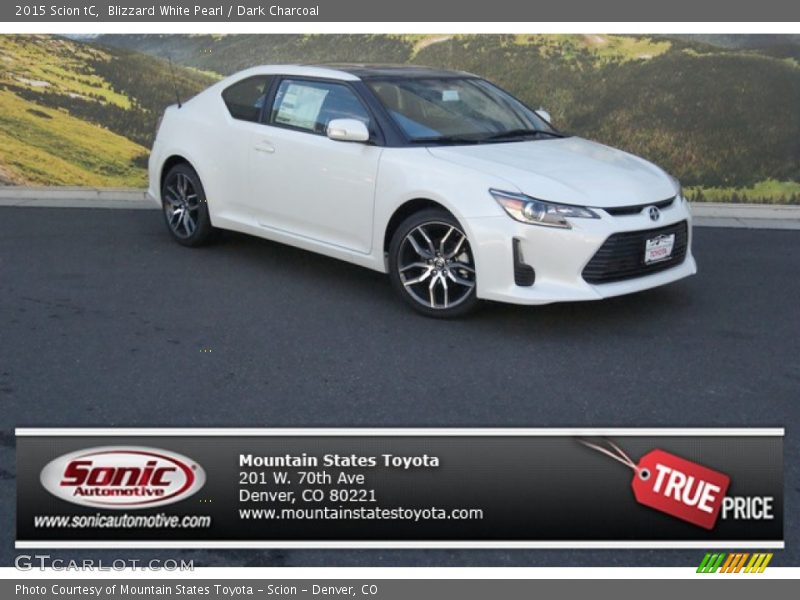 Blizzard White Pearl / Dark Charcoal 2015 Scion tC
