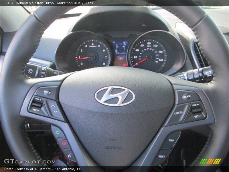 Marathon Blue / Black 2014 Hyundai Veloster Turbo