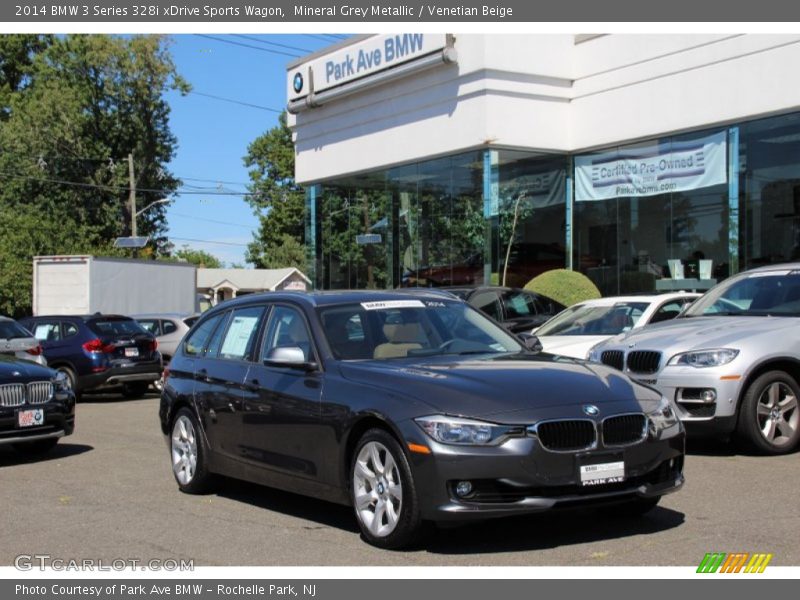 Mineral Grey Metallic / Venetian Beige 2014 BMW 3 Series 328i xDrive Sports Wagon