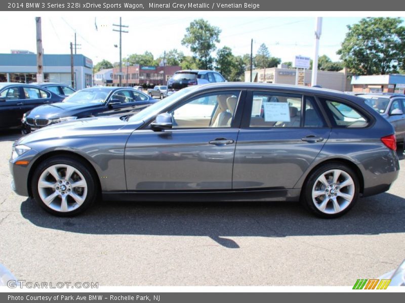 Mineral Grey Metallic / Venetian Beige 2014 BMW 3 Series 328i xDrive Sports Wagon